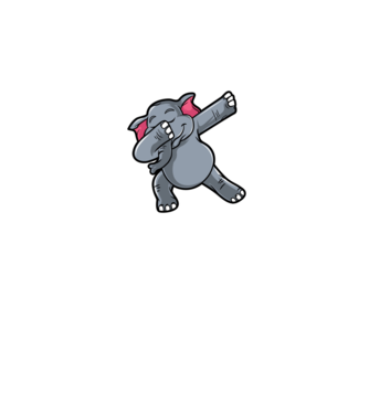 Elefant DAB model albastru închis pe tricou