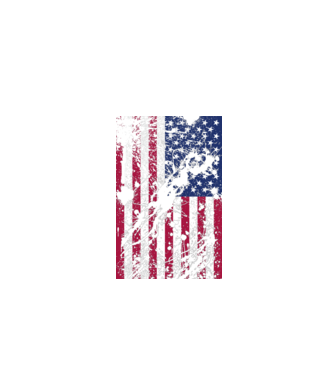 ripped flag U.S. model alb pe tricou