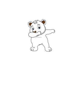 Urs polar DAB model gri pe tricou