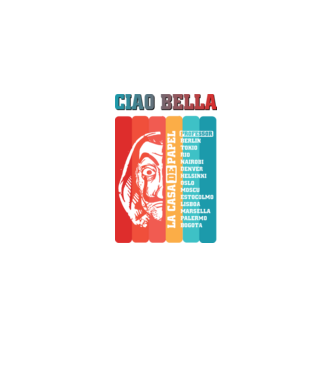 ciao bella retro model negru pe tricou