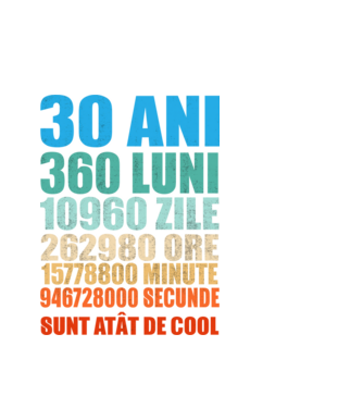 De 30 ani - luni - zile - ore - minute - secunde - sunt atât de cool model alb pe tricou