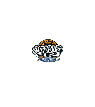 Surf Rider model negru pe tricou