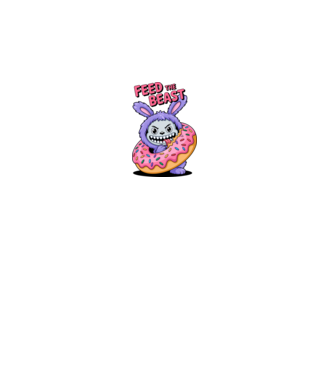Feed the beast model alb pe tricou