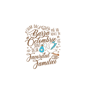 Favoritul familiei OCTOMBRIE model alb pe tricou