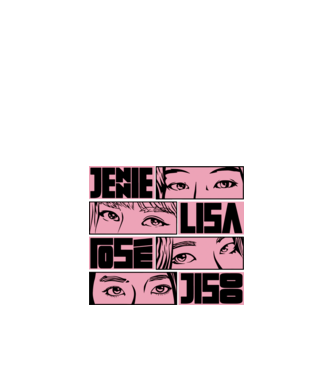 BlackPink manga model negru pe tricou