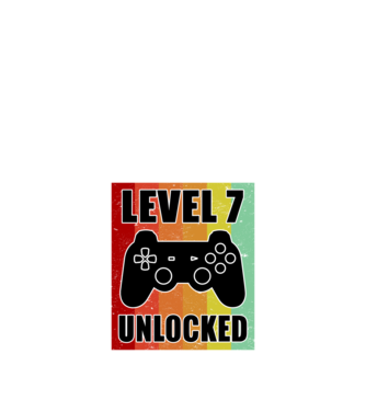 level 7 unlocked retro gamer model negru pe tricou