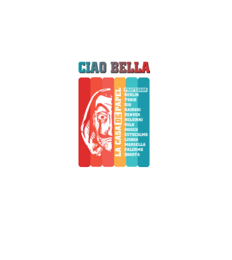 ciao bella retro model negru pe tricou