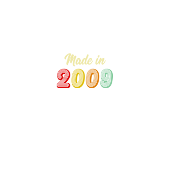 made in 2009 retro model negru pe tricou