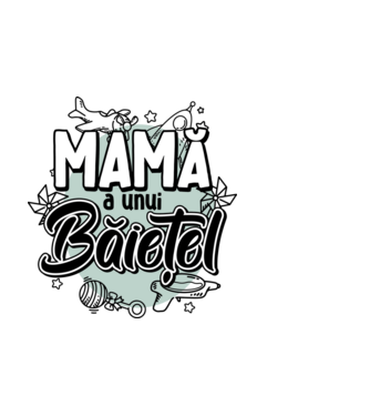 Mamă a unui băiețel model alb pe tricou