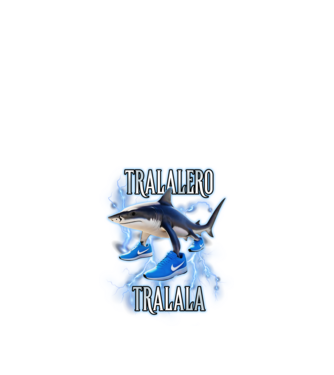 Tralalero Tralala model negru pe tricou