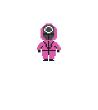 squid game pixel model negru pe tricou