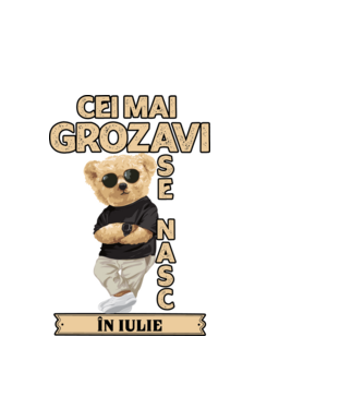 Teddy cel cool iulie model alb pe tricou