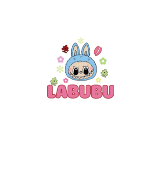 Labubu model negru pe tricou