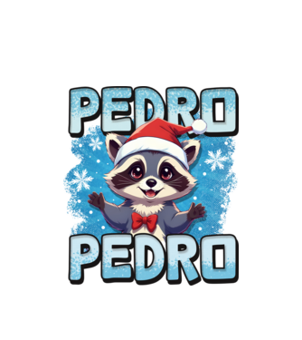 Pedro pedro retro xmas model alb pe tricou