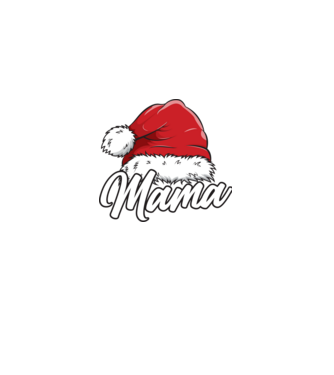 mama Santa Hat model negru pe tricou
