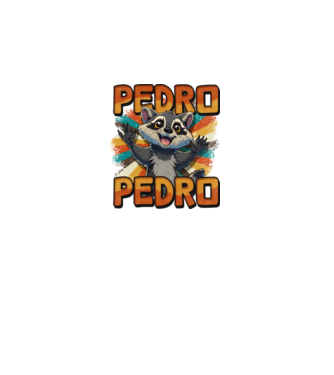 Retro Pedro model negru pe tricou