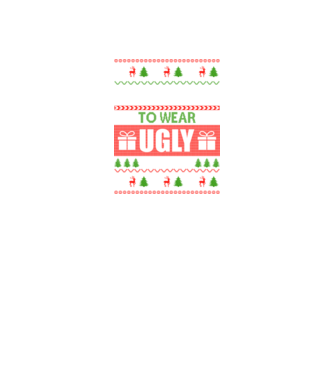 Too Cute for ugly sweater model negru pe tricou