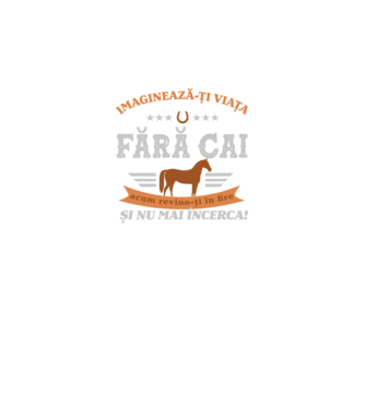 Imaginează-ți viața fără cai, acum revino-ți în fire și nu mai încerca! model negru pe tricou