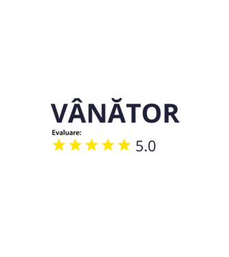evaluare: vânător de 5 stele model alb pe tricou