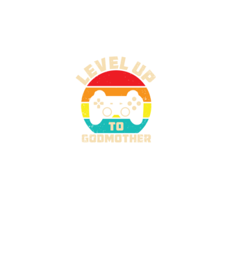 Level Up Godmother model negru pe tricou