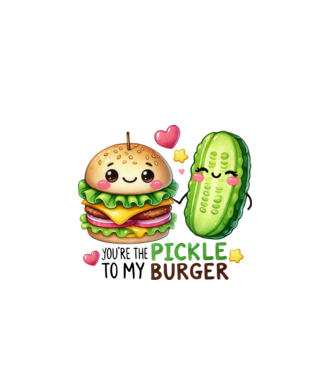 Pickle to my Burger model alb pe tricou