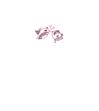 lovebirds model alb pe tricou