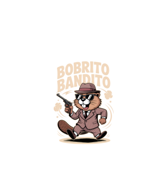 Bobrito Bandito model negru pe tricou