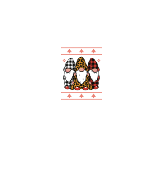 Ugly sweater gnomes model negru pe tricou