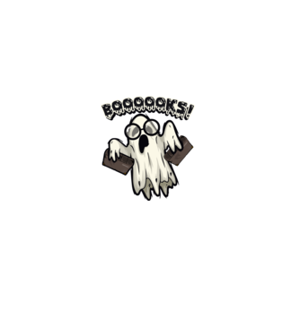Spooky boookworm model negru pe tricou