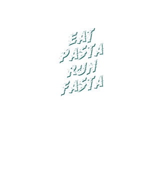 eat pasta run fasta model negru pe tricou