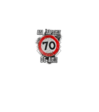 Am împlinit 70 de ani! model negru pe tricou