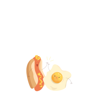 best friends hot dog egg model alb pe tricou
