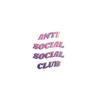 Anti social social club pink model negru pe tricou