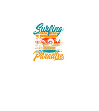 Surfing Paradise model negru pe tricou