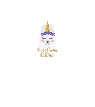 More Llama less drama model alb pe tricou
