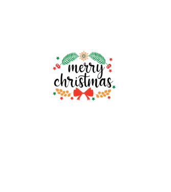 Merry christmas model alb pe tricou