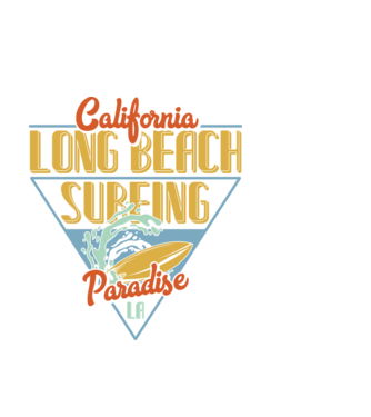 Long Beach model negru pe tricou