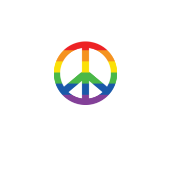 Peace pride model alb pe tricou