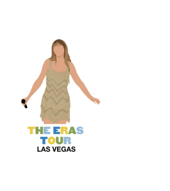 Taylor Swift The Eras Tour Las Vegas model alb pe tricou