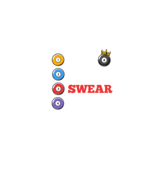 Aim swear shoot repeat - biliard v2 model albastru jeanși pe tricou
