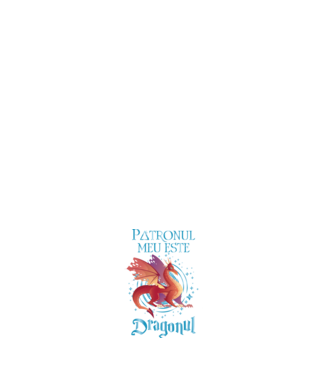Patronul meu este DRAGONUL model alb pe tricou