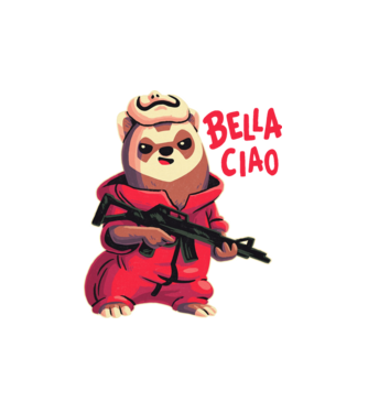 bella ciao rebel model alb pe tricou