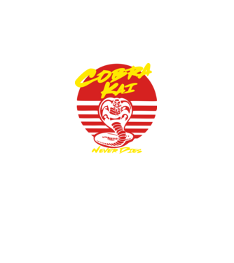 cobra kai sunset logo model negru pe tricou