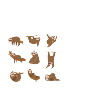 Sloth yoga model alb pe tricou