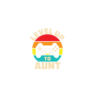 Level Up Aunt model negru pe tricou