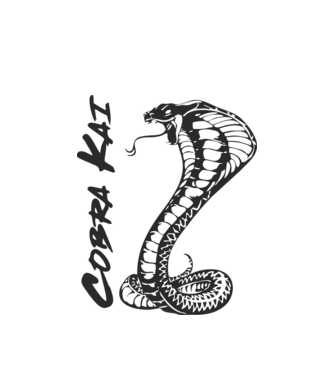 cobra kai black model alb pe tricou