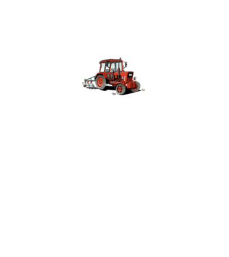 TRACTOR model alb pe tricou