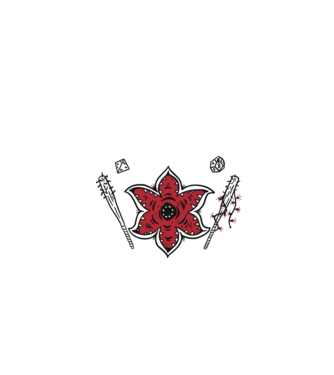 stranger things demogorgon head model negru pe tricou