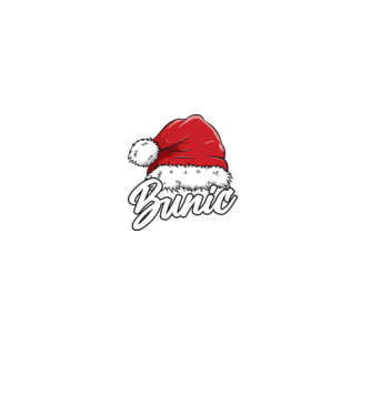 bunic Santa Hat model negru pe tricou