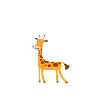 Girafă drăguță model alb pe tricou